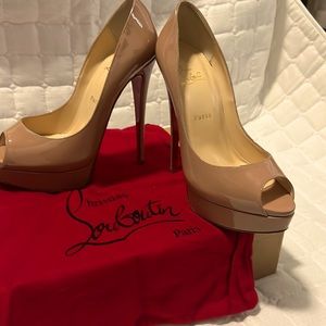 CHRISTIAN LOUBOUTIN  LADY PEEP 150 PATENT CALF "40.5" NIB